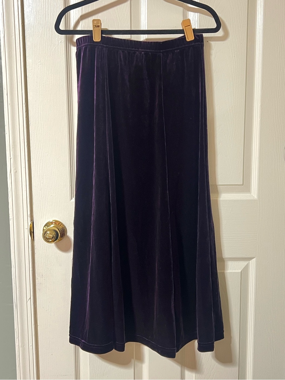 Coldwater Creek Petite M Deep Purple Velvet Maxi Skirt Whimsigoth 90s Romantic